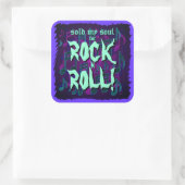 Verkocht Mijn Ziel voor Rock n Roll Blauw Groen Pa Vierkante Sticker (Tas)