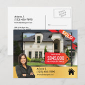 VERKOCHT onroerend goed Advert verkoopagent gestro Briefkaart (Voorkant / Achterkant)