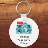 Verkocht onroerend goed promoot je bedrijf sleutelhanger (Voorkant)
