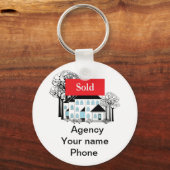 Verkocht onroerend goed promoot je bedrijf sleutelhanger (Voorkant)