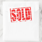 Verkocht Rood rubber stempel effect Rechthoekige Sticker (Tas)