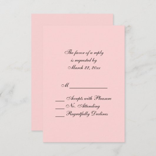 Verkocht Roze RSVP (Voorkant / Achterkant)