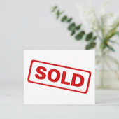 Verkocht teken briefkaart (Staand voorkant)