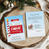 Verkocht Teken Foto Onroerend goed Kerstvakantie K Feestdagenkaart