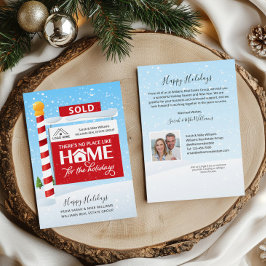 Verkocht Teken Foto Onroerend goed Kerstvakantie K Feestdagenkaart