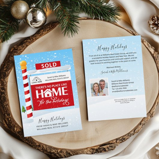 Verkocht Teken Foto Onroerend goed Kerstvakantie K Feestdagenkaart