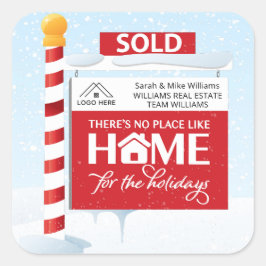 Verkocht Teken Onroerend goed Kerstvakantie Vierkante Sticker