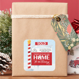 Verkocht Teken Onroerend goed Kerstvakantie Vierkante Sticker
