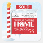 Verkocht Teken Onroerend goed Kerstvakantie Vierkante Sticker (Voorkant)