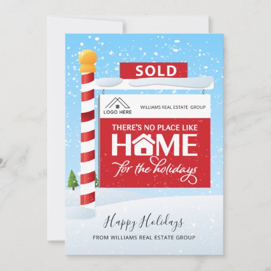 Verkocht Teken QR Code Onroerend Goed Kerst Kaart (Voorkant)