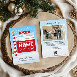 Verkocht Teken QR Code Onroerend Goed Kerst Kaart