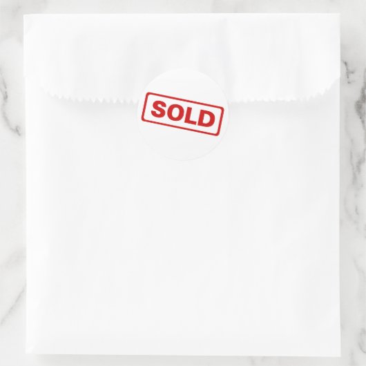 Verkocht teken ronde sticker (Tas)