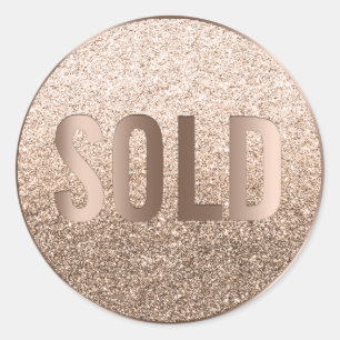 Verkocht uit Bronze Beige Ombre Estate Agent Ronde Sticker