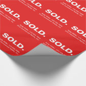 VERKOCHT Vastgoedmarketing | Minimalistisch Kordaa Cadeaupapier (Hoek)