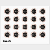 Verkocht zwart Roos roze tester monstercontainer Ronde Sticker (Vel)