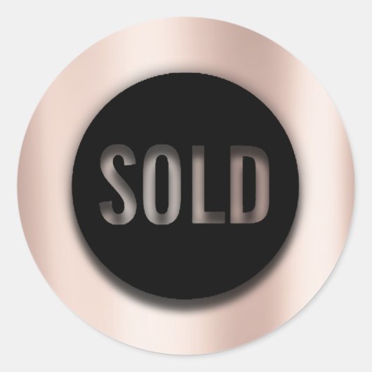 Verkocht zwart Roos roze tester monstercontainer Ronde Sticker (Voorkant)