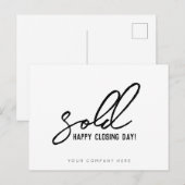 Verkochte Happy Closing Day Real Estate Briefkaart (Voorkant / Achterkant)