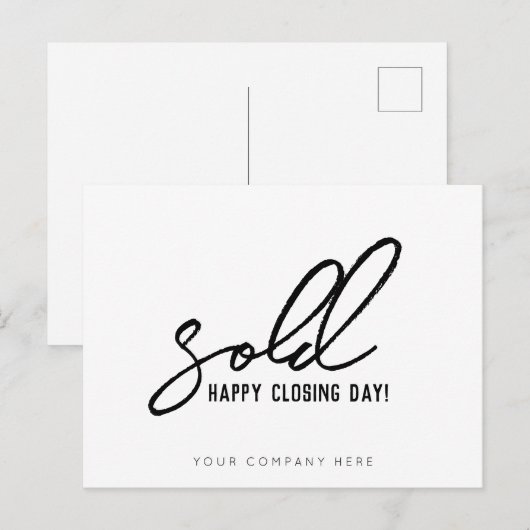 Verkochte Happy Closing Day Real Estate Briefkaart (Voorkant / Achterkant)