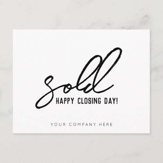 Verkochte Happy Closing Day Real Estate Briefkaart (Voorkant)