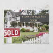 Verkochte marketing voor onroerend goed briefkaart (Voorkant)