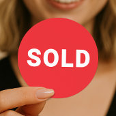 Verkochte Sticker | Rood productetiket