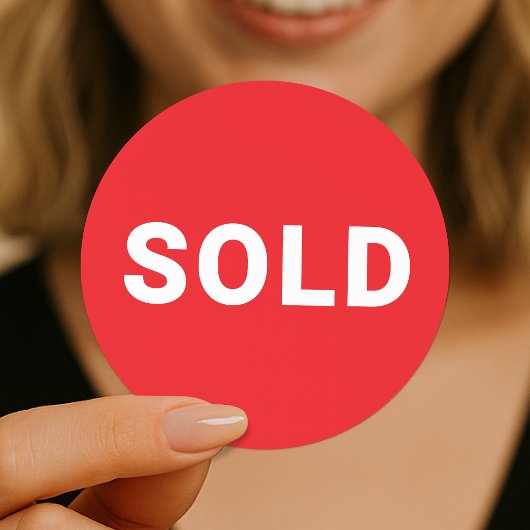 Verkochte Sticker | Rood productetiket