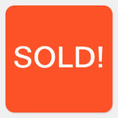 Verkochte ticker vierkante sticker (Voorkant)
