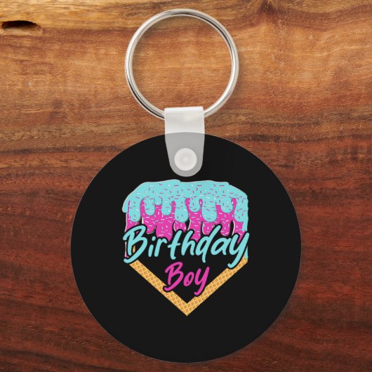 Verkoop 10 Jaar Oude Ijsdrank 10e Verjaardag Jonge Sleutelhanger (Voorkant)