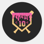 Verkoop 10 Jaar Oude Verjaardag Drip 10e Verjaarda Ronde Sticker (Voorkant)