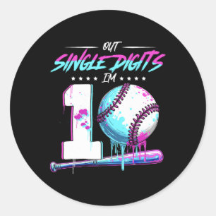 Verkoop 10 jaar oude verjaardag Dubbele cijfers 10 Ronde Sticker