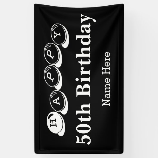 Verkoop 50e verjaardag spandoek (Verticaal)