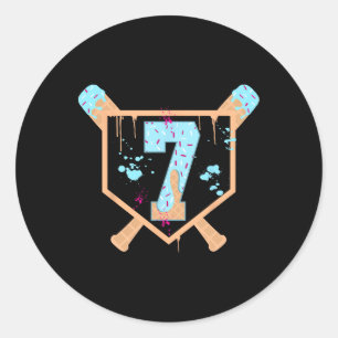 Verkoop 7 jaar oude ijsdruppel 7e verjaardag jonge ronde sticker