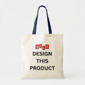 VERKOOP! Canvas tas - Herbruikbaar - Navy Handle - (Voorkant)