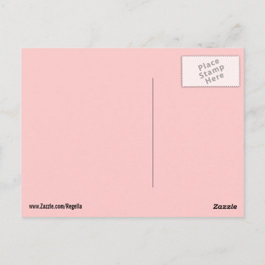 VERKOOP - CUSTOM Teacher Note Home - Roze Briefkaart (Achterkant)