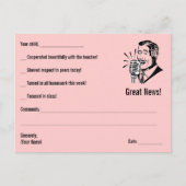 VERKOOP - CUSTOM Teacher Note Home - Roze Briefkaart (Voorkant)