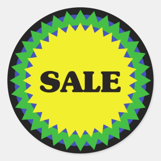Verkoop detailhandel ticker ronde sticker (Voorkant)