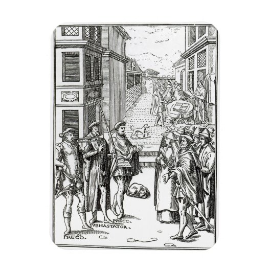 Verkoop door Town Crier na een houtsnip in Praxis  Magneet (Verticaal)