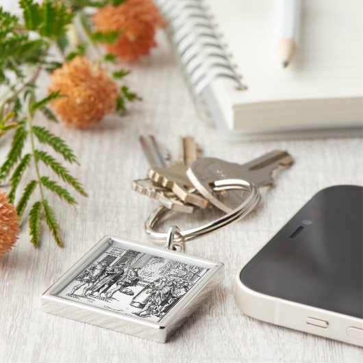 Verkoop door Town Crier na een houtsnip in Praxis Sleutelhanger (Zijkant)