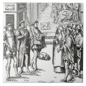 Verkoop door Town Crier na een houtsnip in Praxis  Tegeltje (Voorkant)