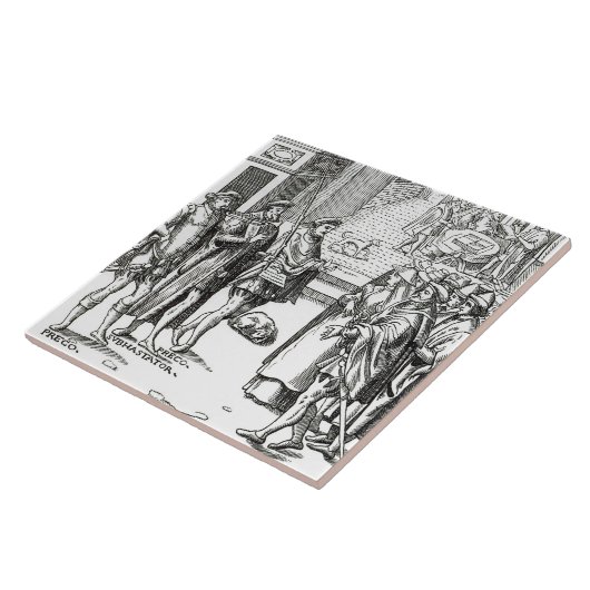 Verkoop door Town Crier na een houtsnip in Praxis  Tegeltje (Zijkant)