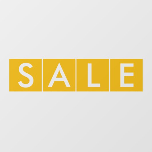 Verkoop doos geel raamsticker (Vel)