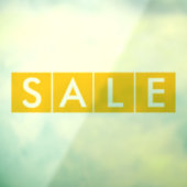 Verkoop doos geel raamsticker (Vel 3)