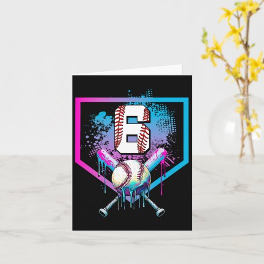 Verkoop Drip 6e verjaardag thuisplaat jongens jeug Kaart (Gele Bloem)