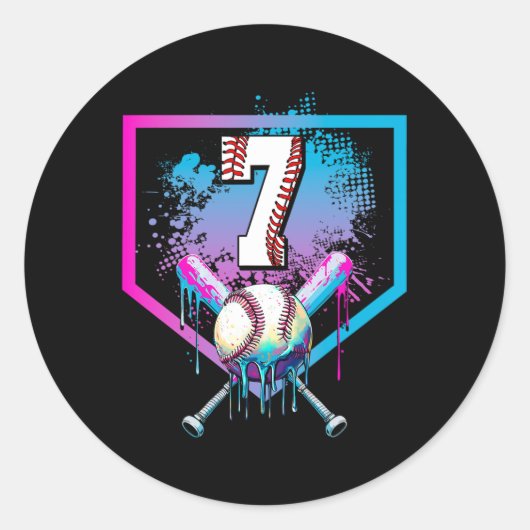 Verkoop Drip 7e Verjaardag Home Bord Jongens Jeugd Ronde Sticker (Voorkant)