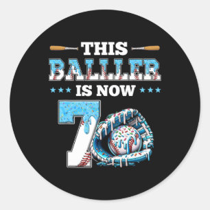 Verkoop Drip 7e Verjaardag Party Boy Sport Fan 7 J Ronde Sticker