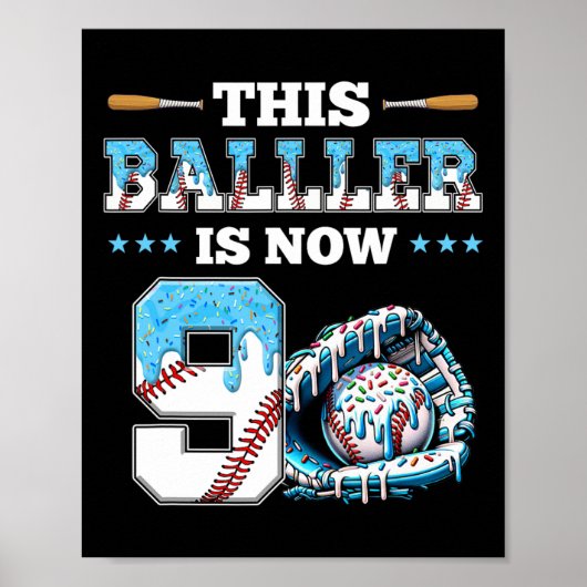 Verkoop Drip 9e Verjaardag Party Boy Sport Fan 9 j Poster (Voorkant)