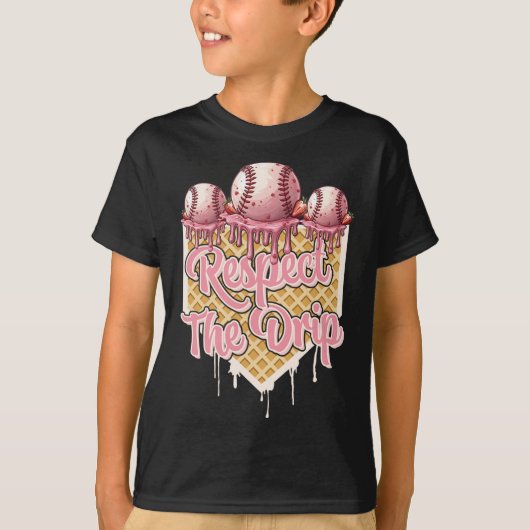 Verkoop Drip Boys Ice Cream Drip Jeugd Respect De  T-shirt (Voorkant)