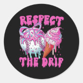 Verkoop Drip Ice Cream Dripping Respecteer de Drip Ronde Sticker (Voorkant)