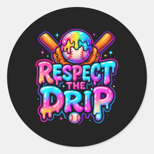Verkoop Drip Ice Cream Dripping Respecteer de Drip Ronde Sticker (Voorkant)