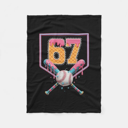 Verkoop Drip Nummer 67 Leuk Zes Zeven 6 7 Meme Des Fleece Deken (Voorkant)